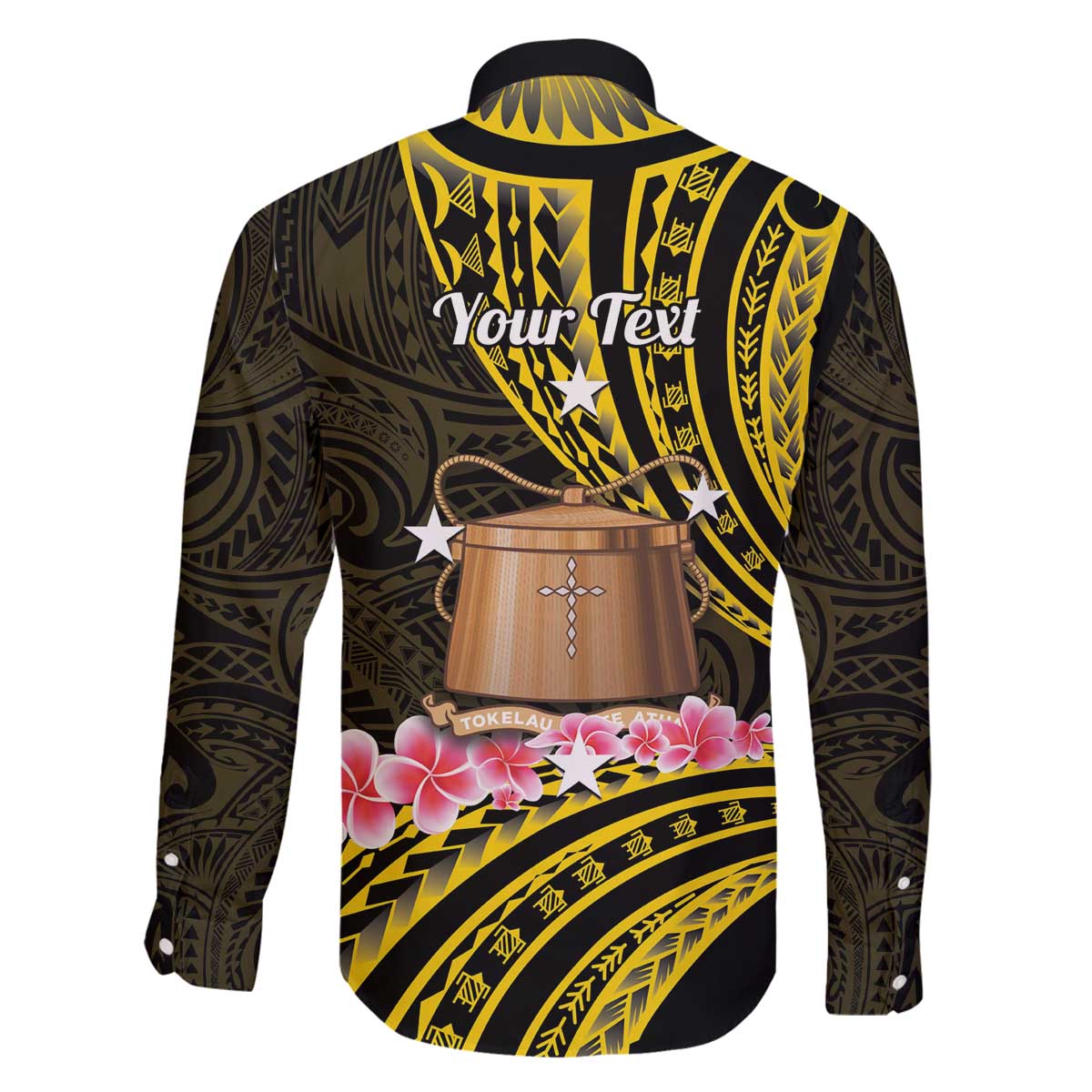 Personalised Tokelau Tokehega Day Family Matching Off The Shoulder Long Sleeve Dress and Hawaiian Shirt Tokelauan Tatau Black Color - Polynesian Pride