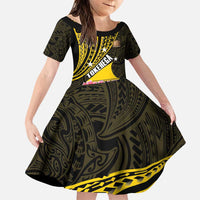 Personalised Tokelau Tokehega Day Family Matching Puletasi and Hawaiian Shirt Tokelauan Tatau Black Color - Polynesian Pride