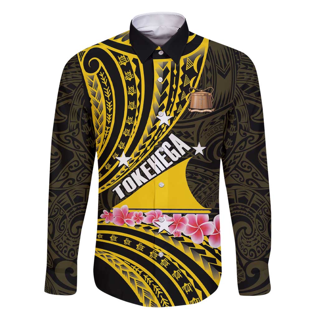 Personalised Tokelau Tokehega Day Family Matching Short Sleeve Bodycon Dress and Hawaiian Shirt Tokelauan Tatau Black Color - Polynesian Pride