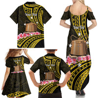 Personalised Tokelau Tokehega Day Family Matching Summer Maxi Dress and Hawaiian Shirt Tokelauan Tatau Black Color - Polynesian Pride
