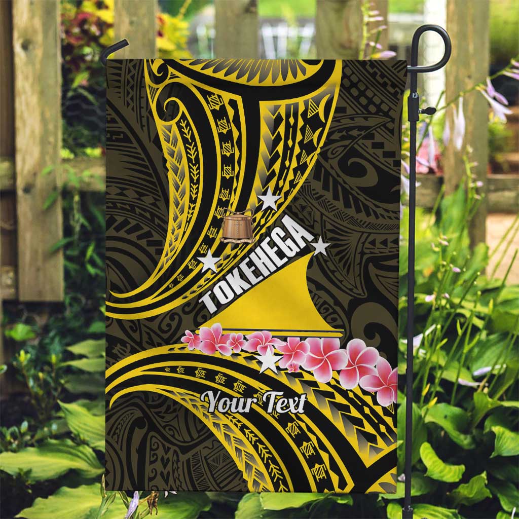 Personalised Tokelau Tokehega Day Garden Flag Tokelauan Tatau Black Color - Polynesian Pride