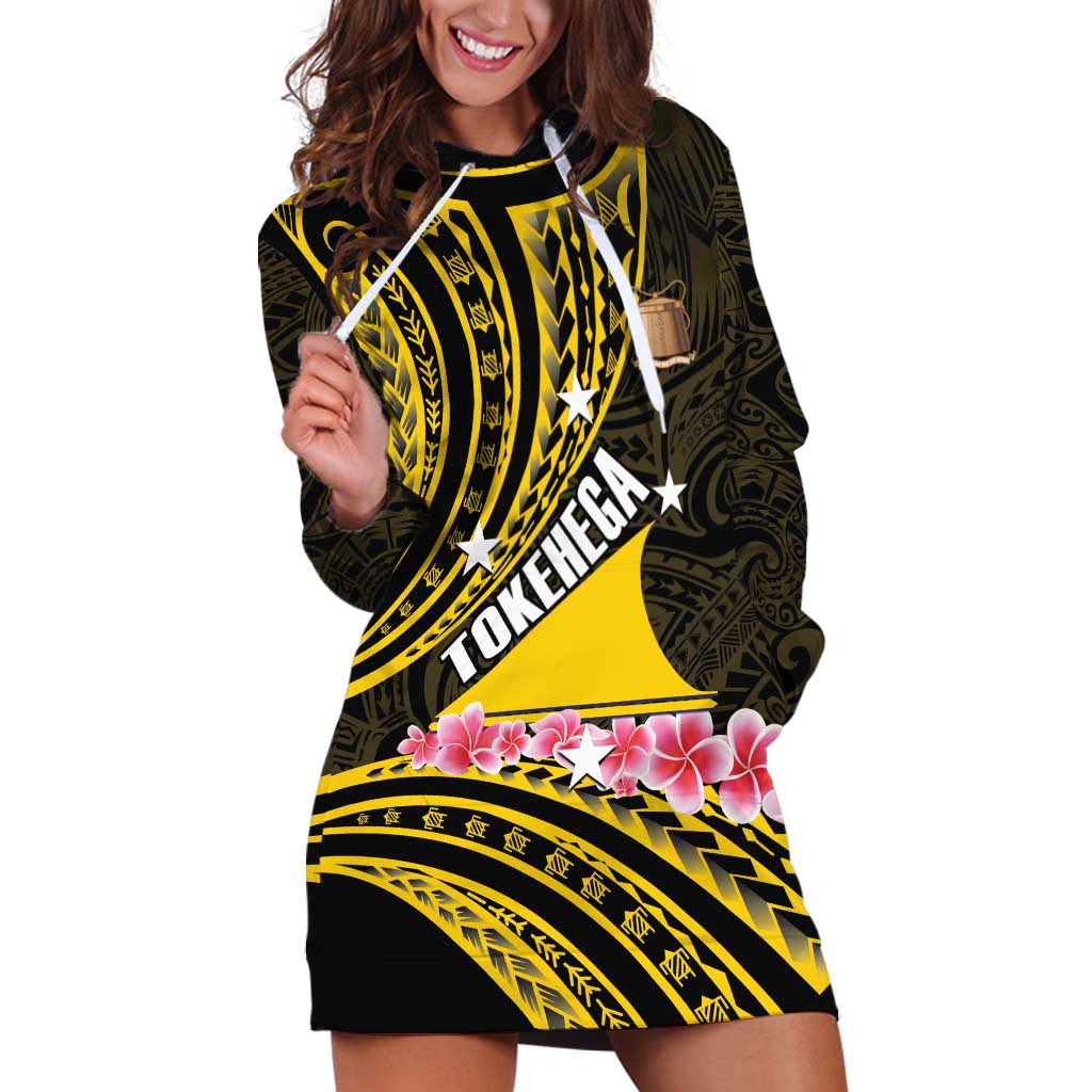 Personalised Tokelau Tokehega Day Hoodie Dress Tokelauan Tatau Black Color - Polynesian Pride