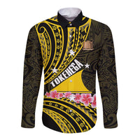 Personalised Tokelau Tokehega Day Long Sleeve Button Shirt Tokelauan Tatau Black Color - Polynesian Pride