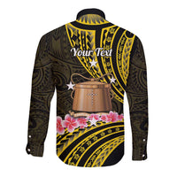 Personalised Tokelau Tokehega Day Long Sleeve Button Shirt Tokelauan Tatau Black Color - Polynesian Pride