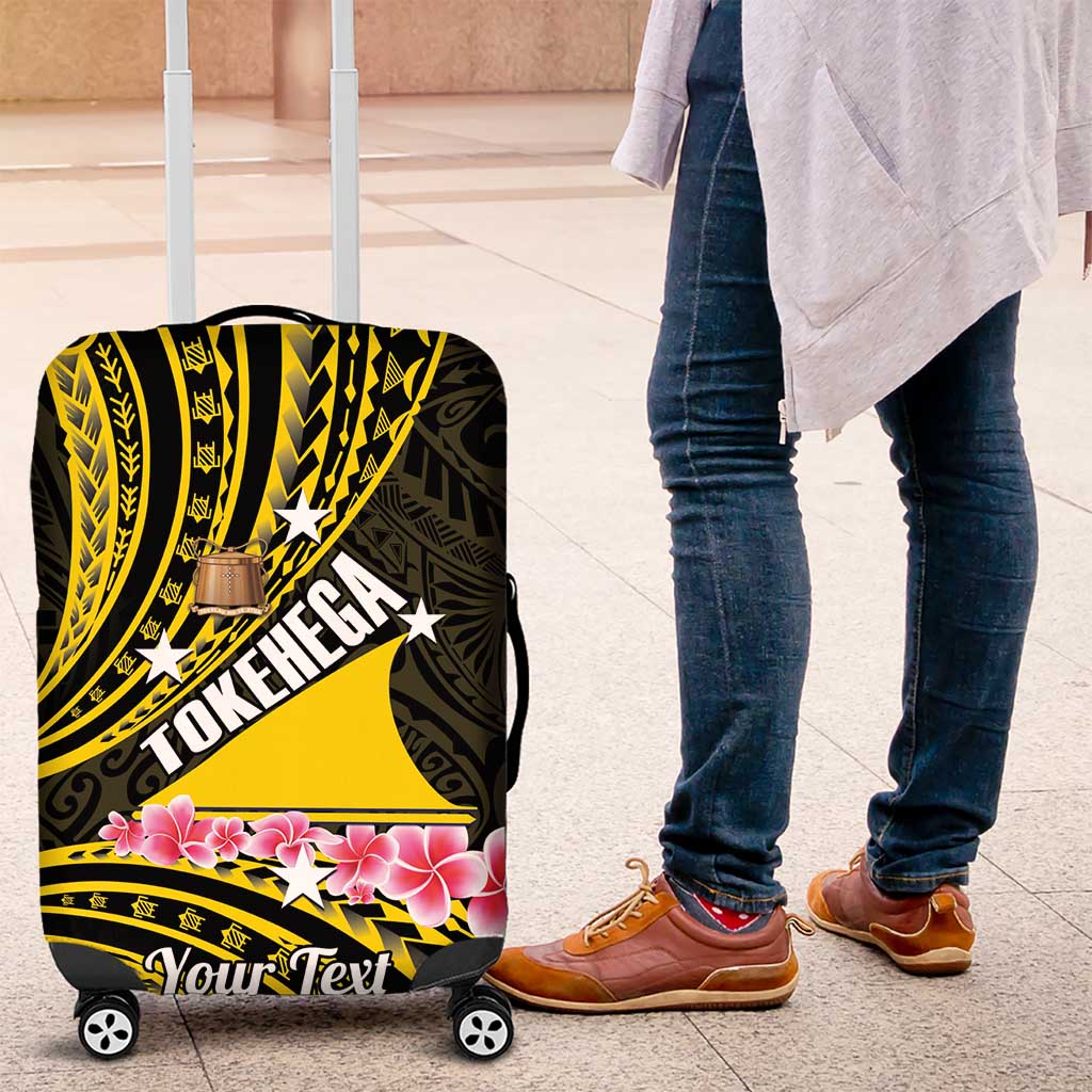 Personalised Tokelau Tokehega Day Luggage Cover Tokelauan Tatau Black Color - Polynesian Pride