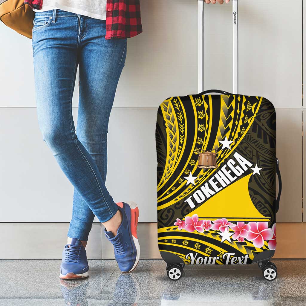 Personalised Tokelau Tokehega Day Luggage Cover Tokelauan Tatau Black Color - Polynesian Pride