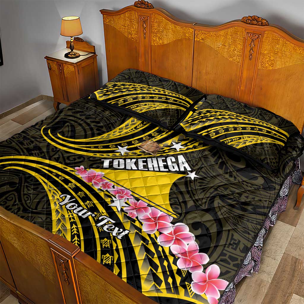 Personalised Tokelau Tokehega Day Quilt Bed Set Tokelauan Tatau Black Color - Polynesian Pride