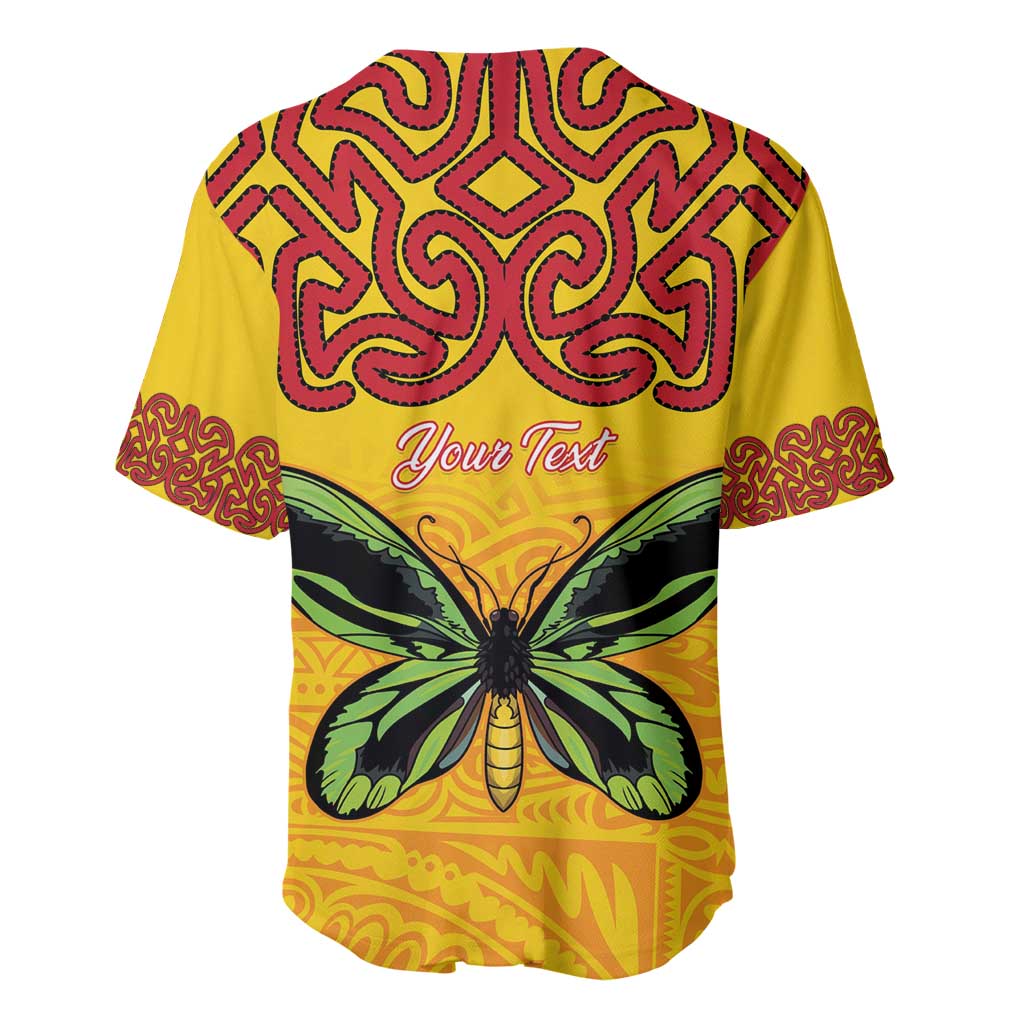 Personalised Tufi Tapa and Tattoo Festival Baseball Jersey PNG Oro Butterfly Tapa Pattern - Polynesian Pride
