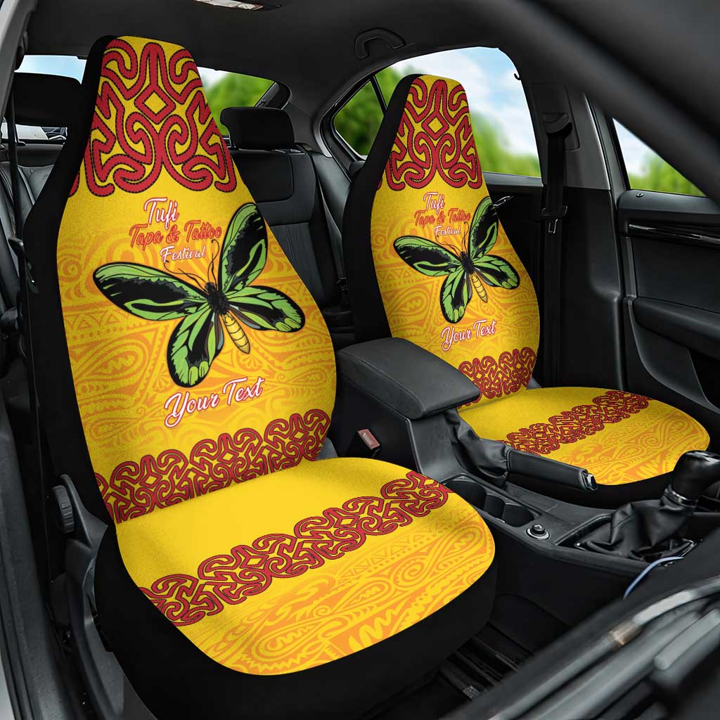Personalised Tufi Tapa and Tattoo Festival Car Seat Cover PNG Oro Butterfly Tapa Pattern - Polynesian Pride
