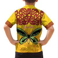 Personalised Tufi Tapa and Tattoo Festival Family Matching Long Sleeve Bodycon Dress and Hawaiian Shirt PNG Oro Butterfly Tapa Pattern - Polynesian Pride