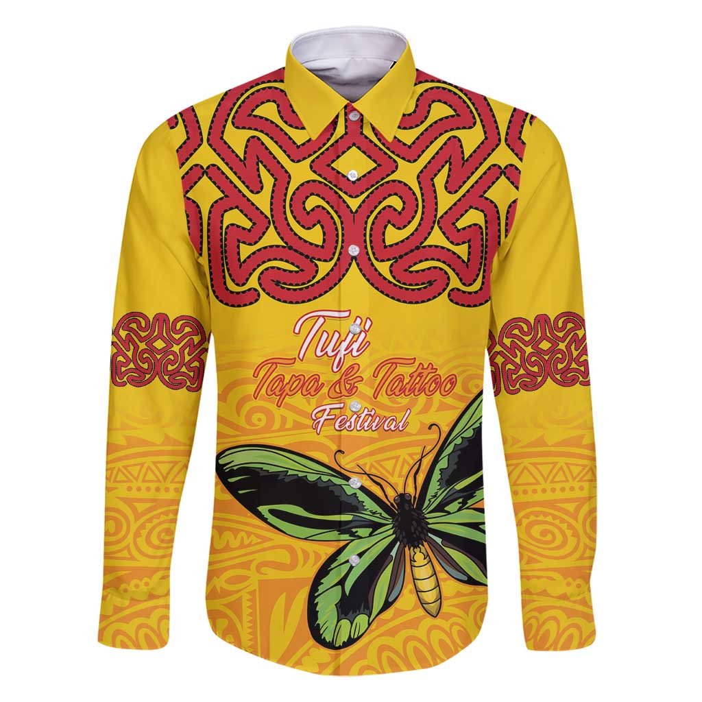 Personalised Tufi Tapa and Tattoo Festival Family Matching Long Sleeve Bodycon Dress and Hawaiian Shirt PNG Oro Butterfly Tapa Pattern - Polynesian Pride