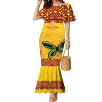 Personalised Tufi Tapa and Tattoo Festival Family Matching Mermaid Dress and Hawaiian Shirt PNG Oro Butterfly Tapa Pattern - Polynesian Pride