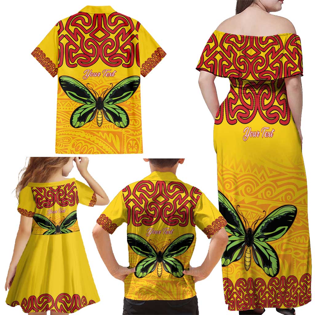 Personalised Tufi Tapa and Tattoo Festival Family Matching Off Shoulder Maxi Dress and Hawaiian Shirt PNG Oro Butterfly Tapa Pattern - Polynesian Pride
