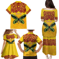 Personalised Tufi Tapa and Tattoo Festival Family Matching Puletasi and Hawaiian Shirt PNG Oro Butterfly Tapa Pattern - Polynesian Pride