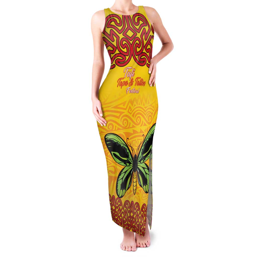 Personalised Tufi Tapa and Tattoo Festival Family Matching Tank Maxi Dress and Hawaiian Shirt PNG Oro Butterfly Tapa Pattern - Polynesian Pride
