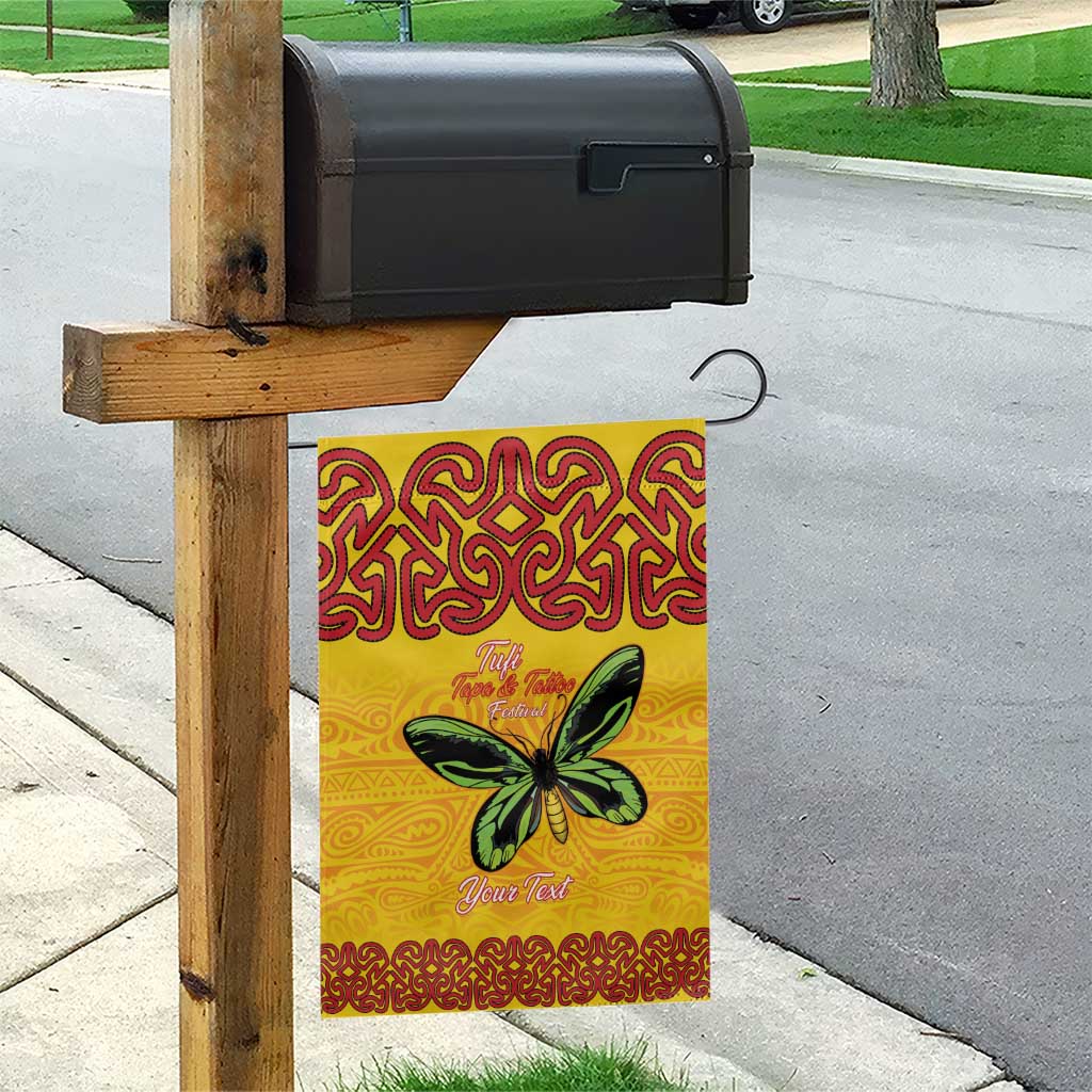 Personalised Tufi Tapa and Tattoo Festival Garden Flag PNG Oro Butterfly Tapa Pattern - Polynesian Pride
