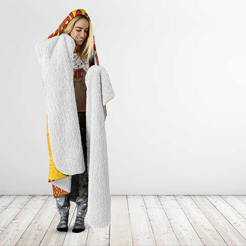 Personalised Tufi Tapa and Tattoo Festival Hooded Blanket PNG Oro Butterfly Tapa Pattern - Polynesian Pride