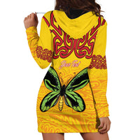 Personalised Tufi Tapa and Tattoo Festival Hoodie Dress PNG Oro Butterfly Tapa Pattern - Polynesian Pride
