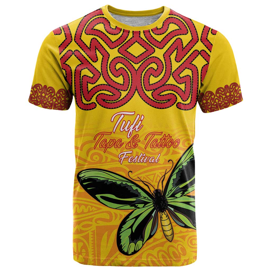 Personalised Tufi Tapa and Tattoo Festival T Shirt PNG Oro Butterfly Tapa Pattern - Polynesian Pride