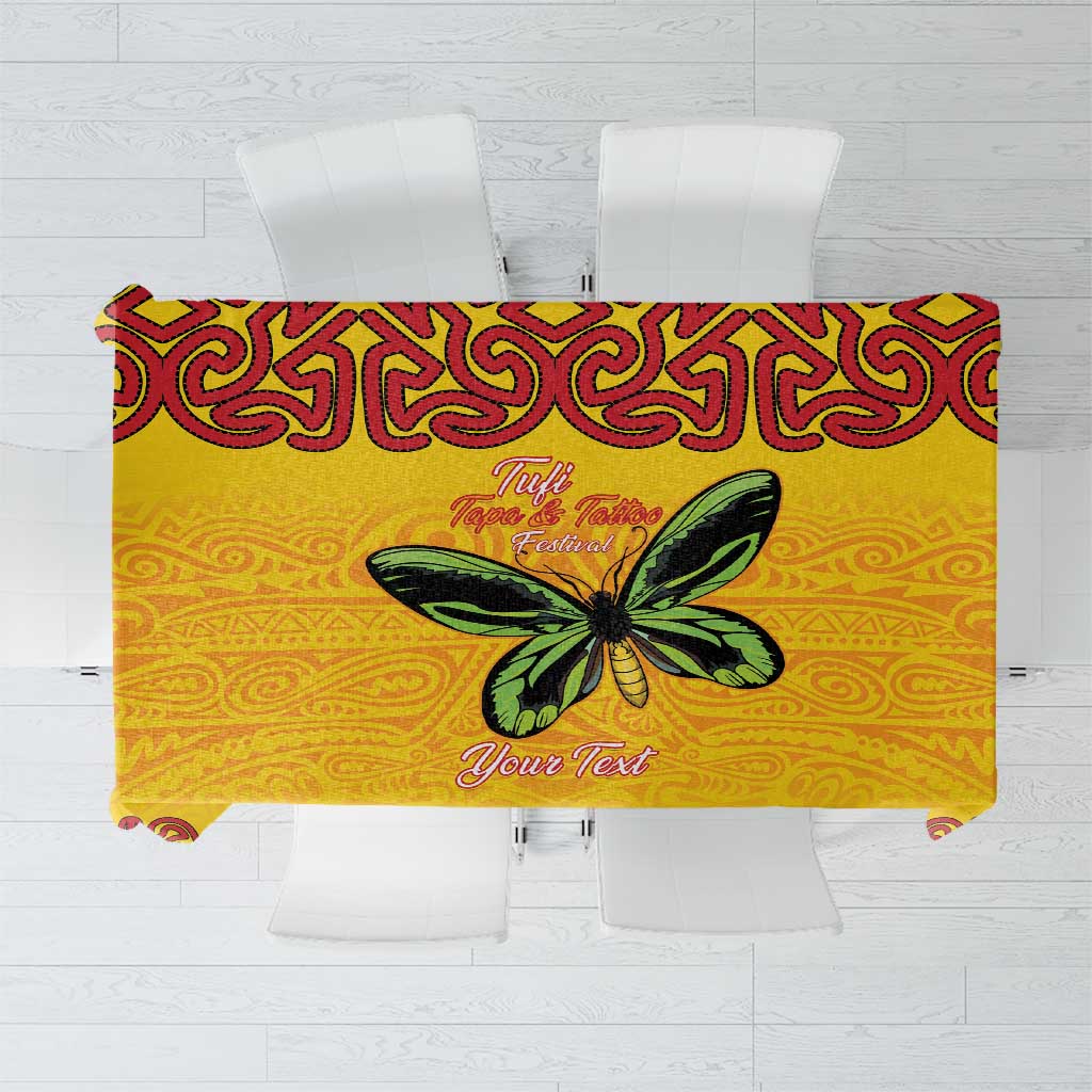 Personalised Tufi Tapa and Tattoo Festival Tablecloth PNG Oro Butterfly Tapa Pattern - Polynesian Pride