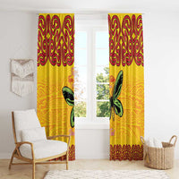 Personalised Tufi Tapa and Tattoo Festival Window Curtain PNG Oro Butterfly Tapa Pattern - Polynesian Pride