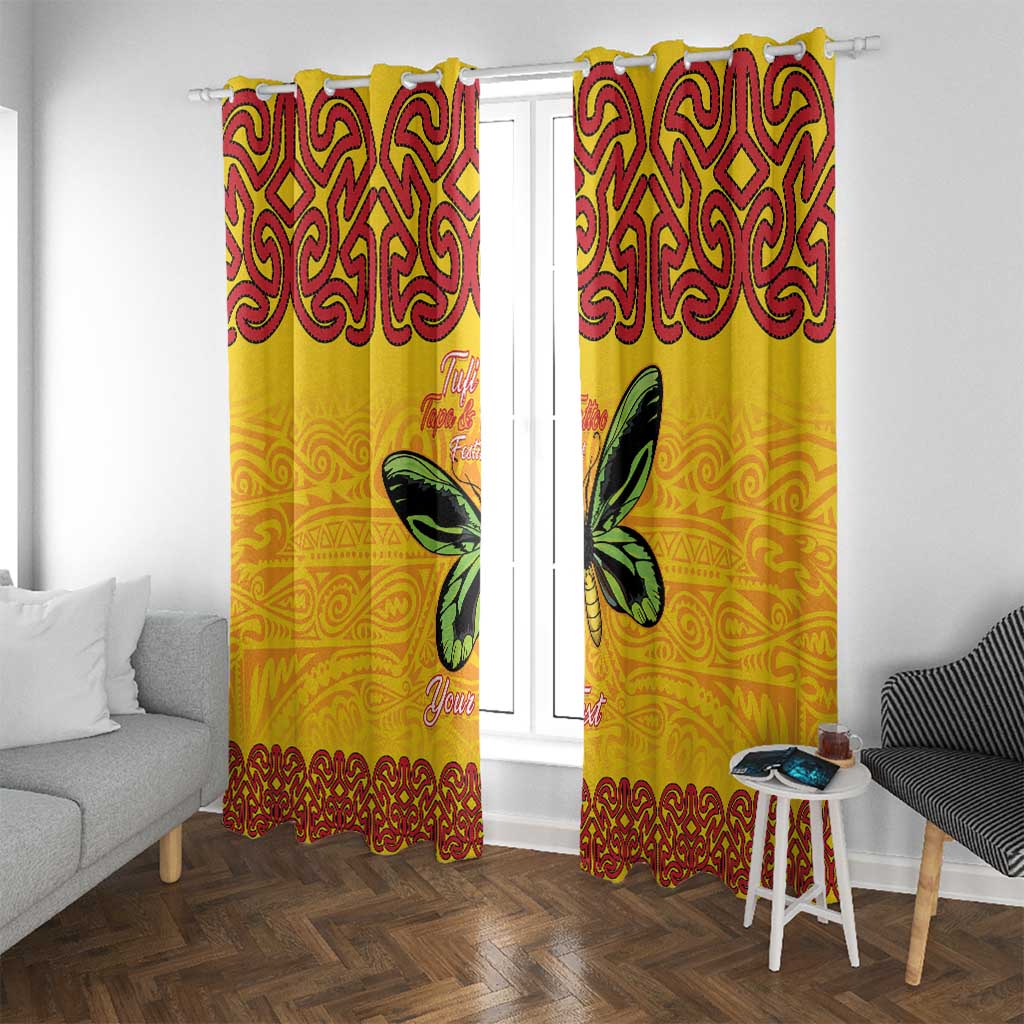 Personalised Tufi Tapa and Tattoo Festival Window Curtain PNG Oro Butterfly Tapa Pattern - Polynesian Pride