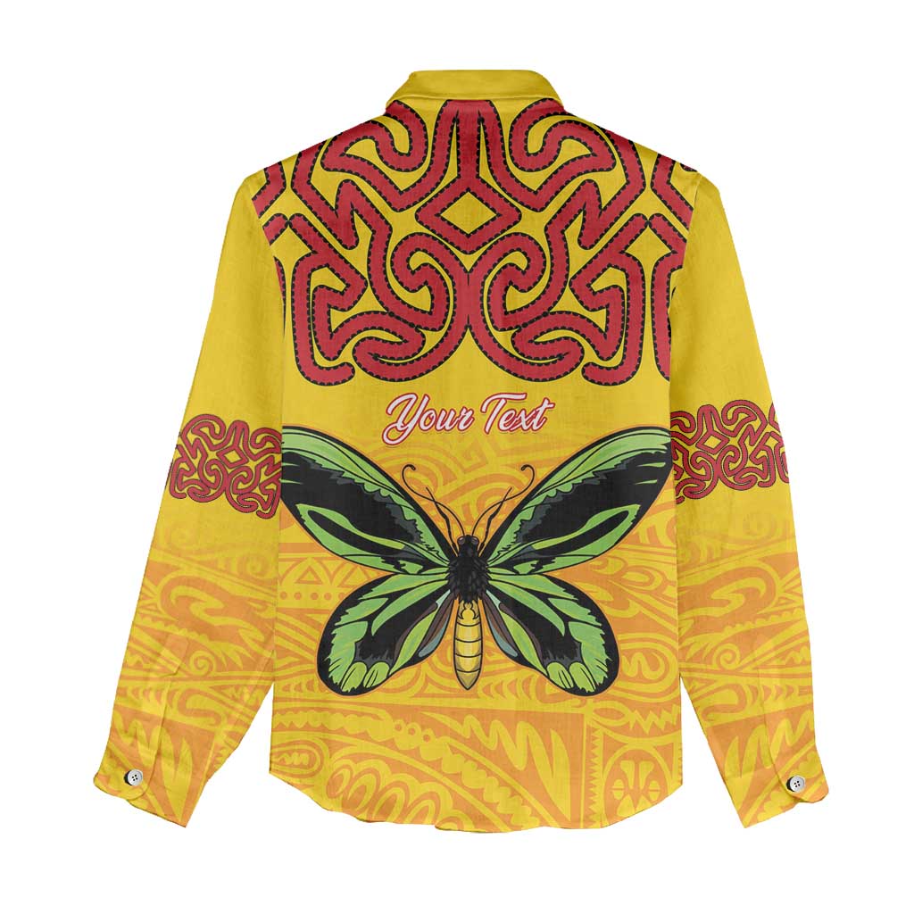 Personalised Tufi Tapa and Tattoo Festival Women Casual Shirt PNG Oro Butterfly Tapa Pattern - Polynesian Pride
