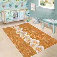 Personalised Tufi Tapa and Tattoo Festival Area Rug Oro Tapa Cloth With Plumeria - Polynesian Pride