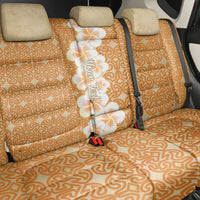 Personalised Tufi Tapa and Tattoo Festival Back Car Seat Cover Oro Tapa Cloth With Plumeria - Polynesian Pride