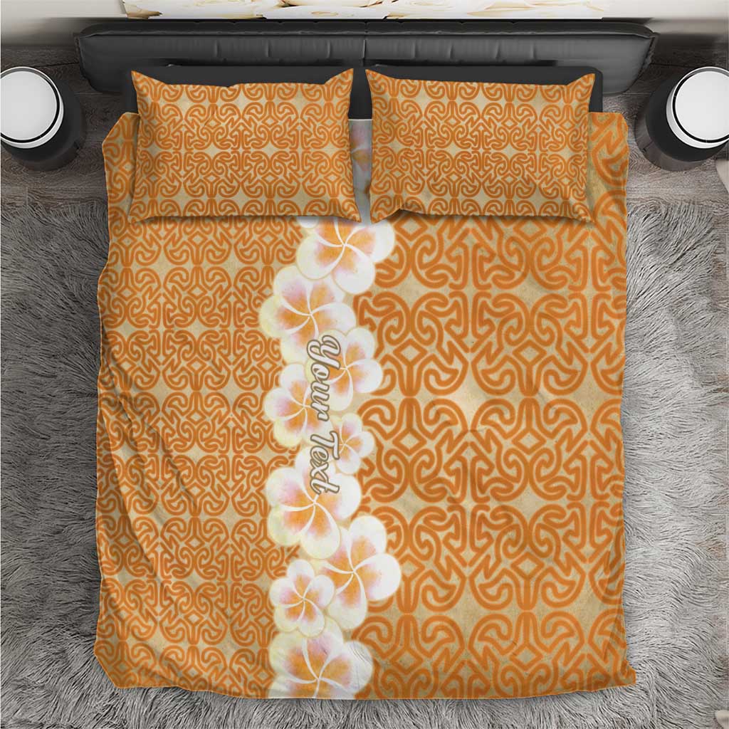 Personalised Tufi Tapa and Tattoo Festival Bedding Set Oro Tapa Cloth With Plumeria - Polynesian Pride