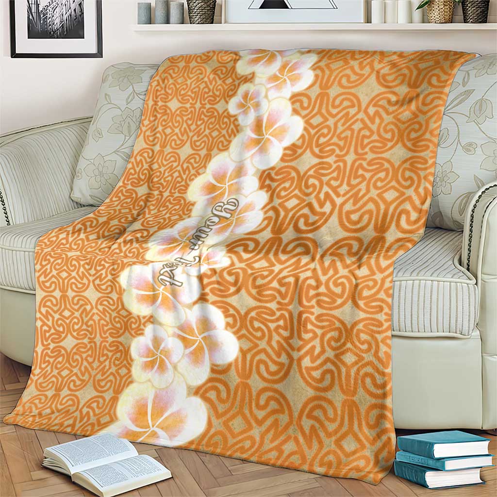 Personalised Tufi Tapa and Tattoo Festival Blanket Oro Tapa Cloth With Plumeria - Polynesian Pride