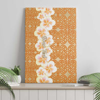 Personalised Tufi Tapa and Tattoo Festival Canvas Wall Art Oro Tapa Cloth With Plumeria - Polynesian Pride