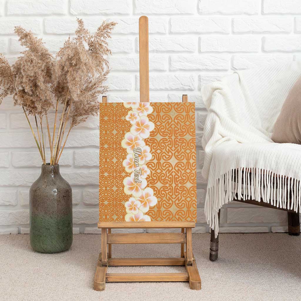 Personalised Tufi Tapa and Tattoo Festival Canvas Wall Art Oro Tapa Cloth With Plumeria - Polynesian Pride