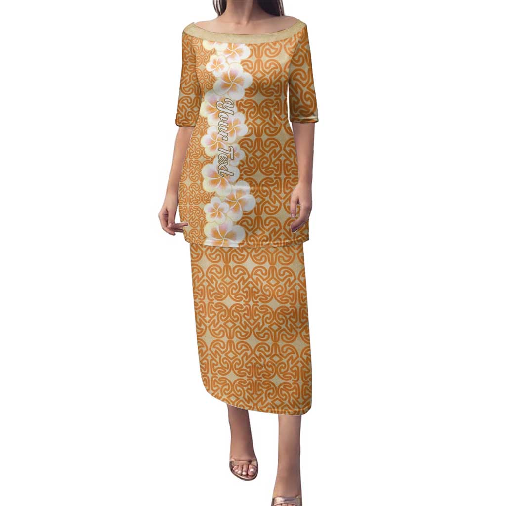 Personalised Tufi Tapa and Tattoo Festival Family Matching Puletasi and Hawaiian Shirt Oro Tapa Cloth With Plumeria - Polynesian Pride