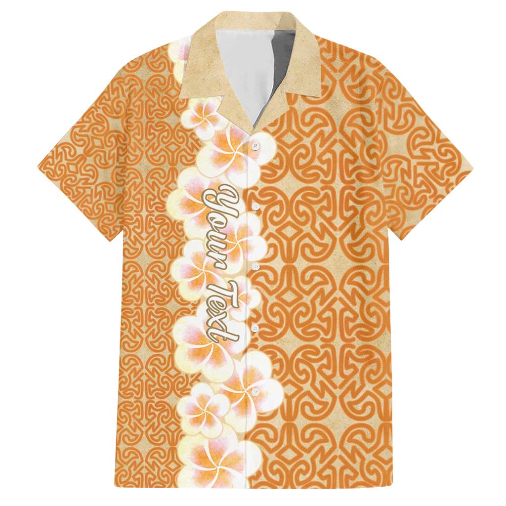 Personalised Tufi Tapa and Tattoo Festival Family Matching Short Sleeve Bodycon Dress and Hawaiian Shirt Oro Tapa Cloth With Plumeria - Polynesian Pride