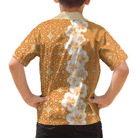 Personalised Tufi Tapa and Tattoo Festival Family Matching Tank Maxi Dress and Hawaiian Shirt Oro Tapa Cloth With Plumeria - Polynesian Pride