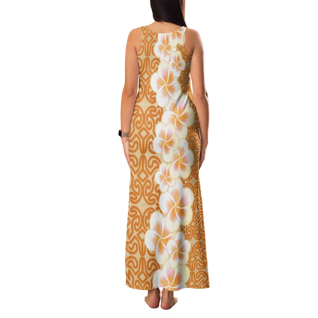 Personalised Tufi Tapa and Tattoo Festival Family Matching Tank Maxi Dress and Hawaiian Shirt Oro Tapa Cloth With Plumeria - Polynesian Pride