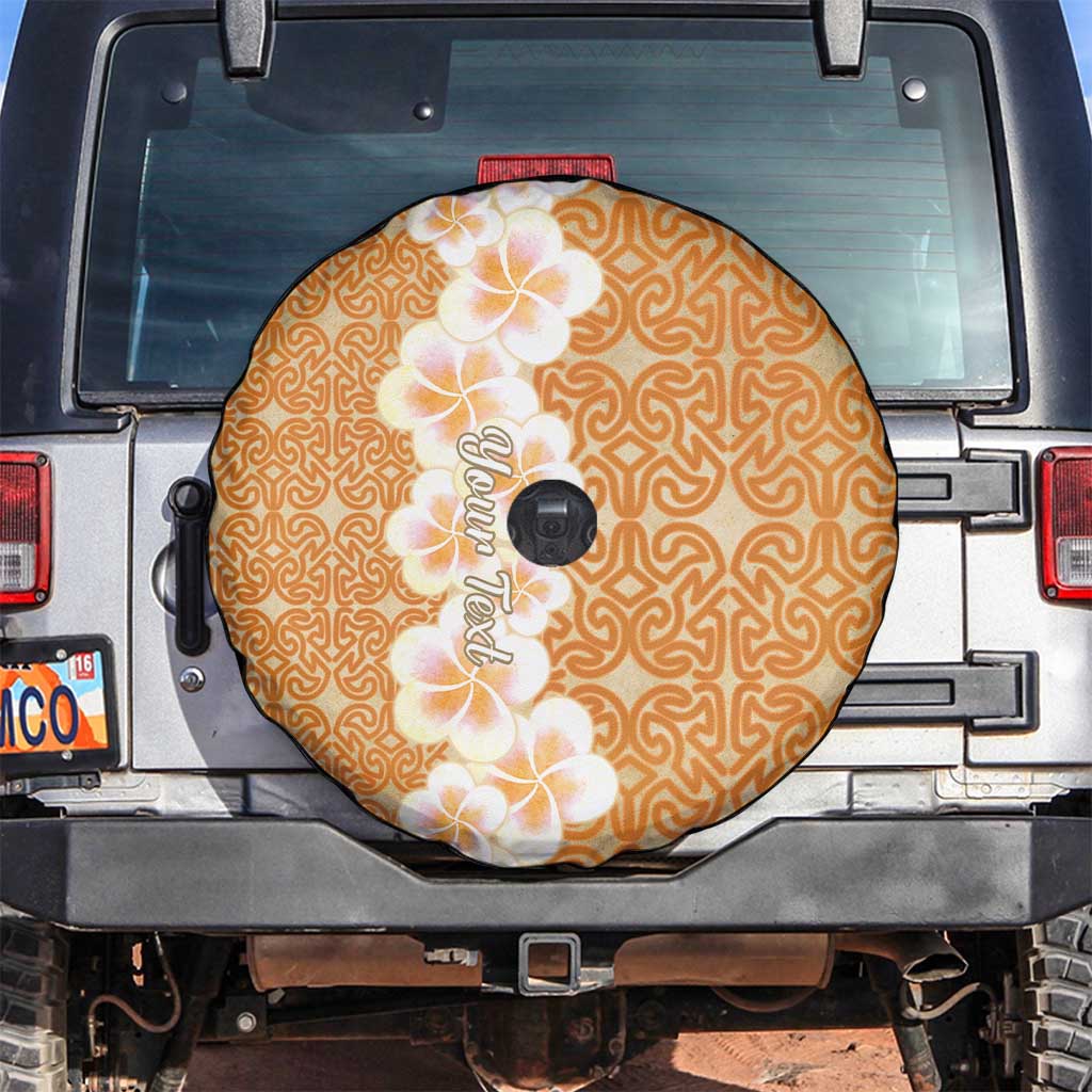 Personalised Tufi Tapa and Tattoo Festival Spare Tire Cover Oro Tapa Cloth With Plumeria - Polynesian Pride