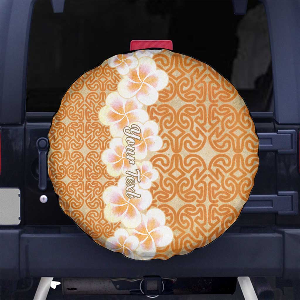 Personalised Tufi Tapa and Tattoo Festival Spare Tire Cover Oro Tapa Cloth With Plumeria - Polynesian Pride
