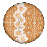Personalised Tufi Tapa and Tattoo Festival Spare Tire Cover Oro Tapa Cloth With Plumeria - Polynesian Pride