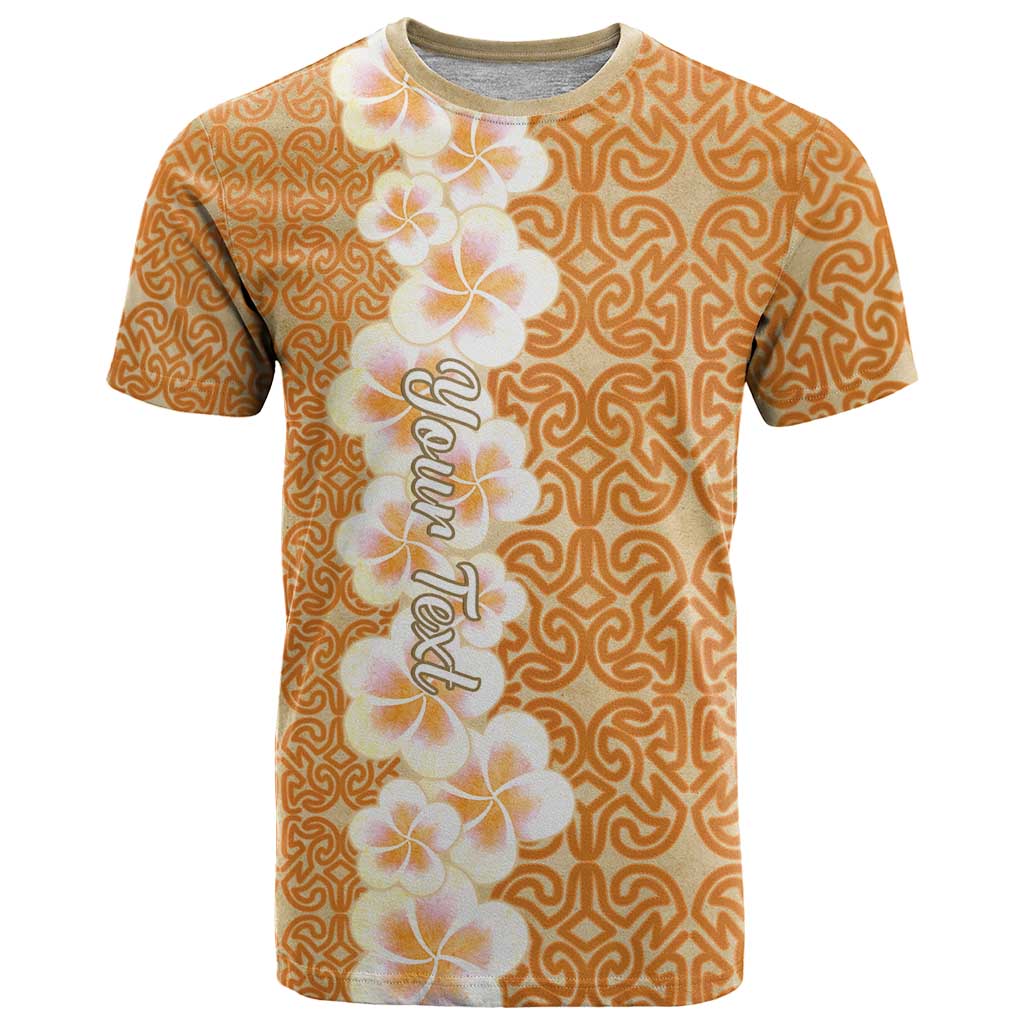 Personalised Tufi Tapa and Tattoo Festival T Shirt Oro Tapa Cloth With Plumeria - Polynesian Pride