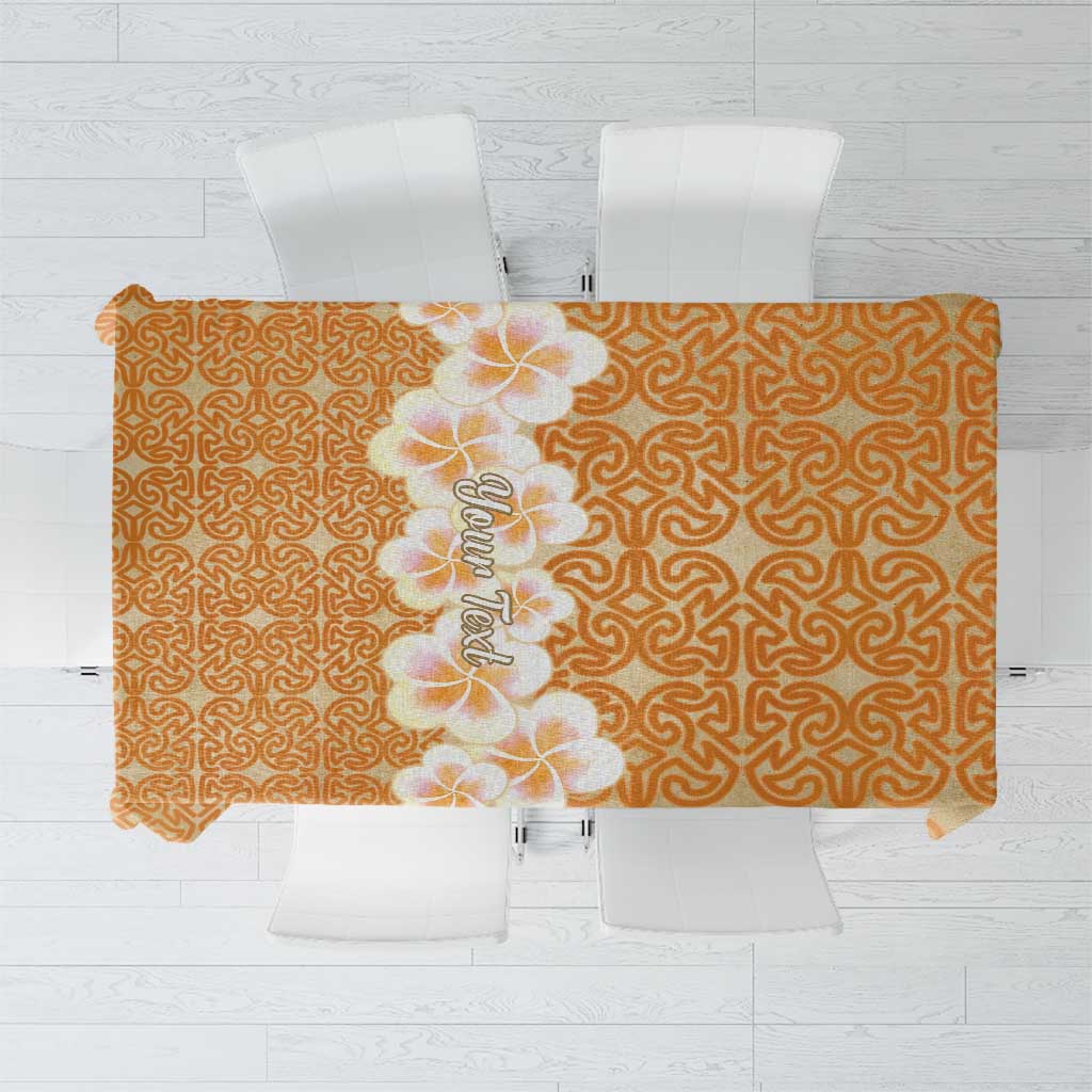 Personalised Tufi Tapa and Tattoo Festival Tablecloth Oro Tapa Cloth With Plumeria - Polynesian Pride