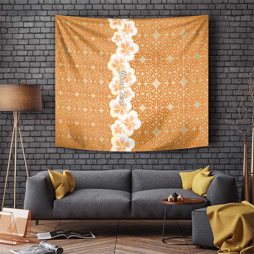 Personalised Tufi Tapa and Tattoo Festival Tapestry Oro Tapa Cloth With Plumeria - Polynesian Pride