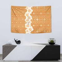 Personalised Tufi Tapa and Tattoo Festival Tapestry Oro Tapa Cloth With Plumeria - Polynesian Pride