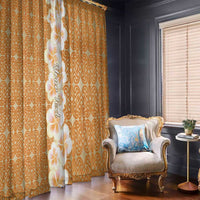 Personalised Tufi Tapa and Tattoo Festival Window Curtain Oro Tapa Cloth With Plumeria - Polynesian Pride