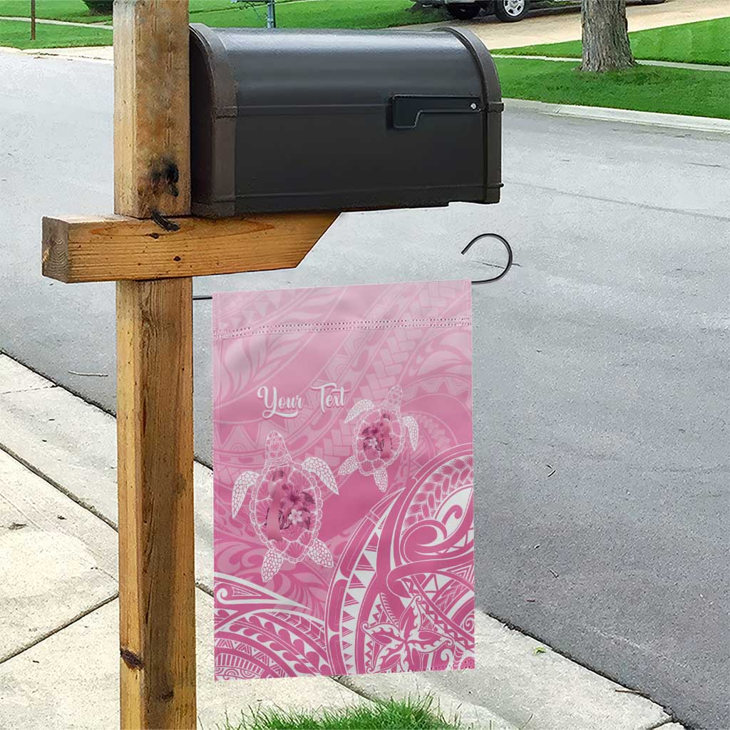 Personalised Polynesia Breast Cancer Awareness Garden Flag No One Fights Alone Turtle Ribbon - Pink Version