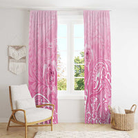 Personalised Polynesia Breast Cancer Awareness Window Curtain No One Fights Alone Turtle Ribbon - Pink Version