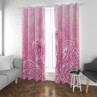 Personalised Polynesia Breast Cancer Awareness Window Curtain No One Fights Alone Turtle Ribbon - Pink Version