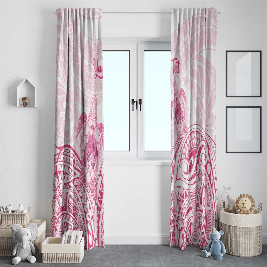 Personalised Polynesia Breast Cancer Awareness Window Curtain No One Fights Alone Turtle Ribbon - White Version