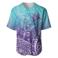 Polynesia Suicide Prevention Month Baseball Jersey Butterfly Purple And Teal Ribbon Tomorrow Needs You LT14 Teal - Polynesian Pride